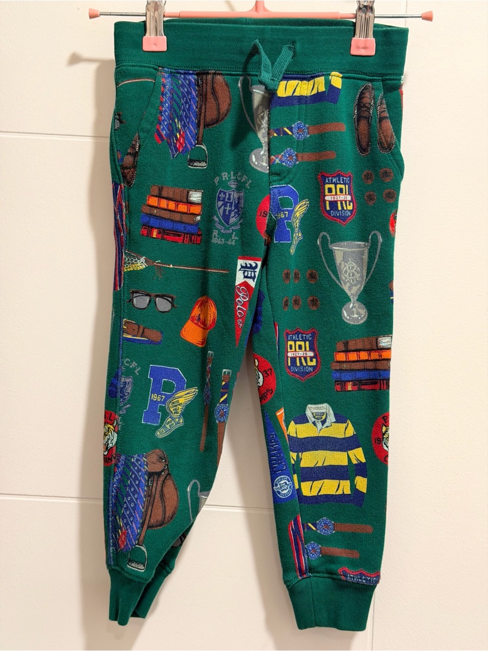 Polo by Ralph Lauren Green Printed Kids Jogger Pants — Size 3